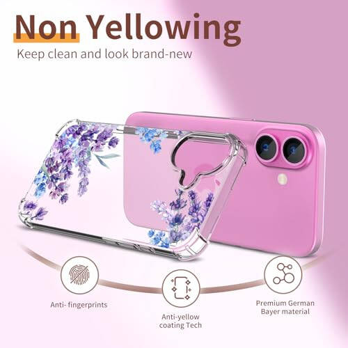 ilnehc for iPhone 16 Case,[3 in 1] with Screen Protector & Camera Lens Protector, Flower Pattern Design,Clear Soft Shockproof Slim Floral Phone Cover for Women Girls 2024 6.1