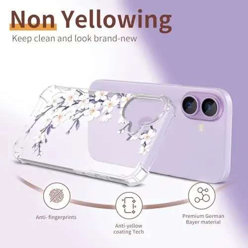 ilnehc for iPhone 17 Case,[3 in 1] with Screen Protector & Camera Lens Protector, Flower Pattern Design,Clear Soft Shockproof Slim Floral Phone Cover for Women Girls 2025 6.3