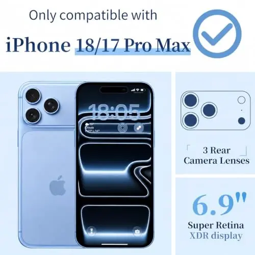 ilnehc for iPhone 17 Pro Max/18 Pro Max Case, Screen Protector, Flower Case | Soft TPU Material | Clear Floral Design | Full Camera Protection | Shockproof Protection | Women & Girls - 2