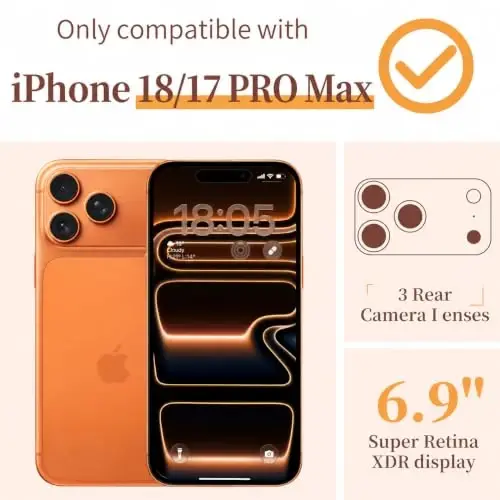 ilnehc for iPhone 17 Pro Max/18 Pro Max Case, Screen Protector, Flower Case | Soft TPU Material | Clear Floral Design | Full Camera Protection | Shockproof Protection | Women & Girls - ilnehc (1)