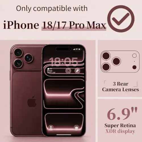 ilnehc for iPhone 17 Pro Max/18 Pro Max Case, Screen Protector, Flower Case | Soft TPU Material | Clear Floral Design | Full Camera Protection | Shockproof Protection | Women & Girls - 2