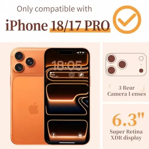 ilnehc for iPhone 17 Pro/18 Pro Case, Screen Protector, Shockproof Cover | Soft TPU Material | Cute Clear Floral Design | Full Camera Protection | Designed for Women & Girls - 2