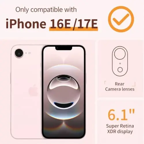 ilnehc for iPhone 17e Case & 16e Case, 3 in 1 Screen & Lens Protectors | Soft TPU Material | Clear Floral Cover | Shockproof Protection | Designed for Women & Girls - 2