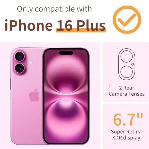 ilnehc iPhone 16 Plus Kılıfı, [3'ü 1 Arada] Ekran Koruyucu ve Kamera Merceği Koruyuculu, Çiçek Desenli, Kadınlar ve Kızlar için Şeffaf Yumuşak Darbeye Dayanıklı İnce Çiçekli Telefon Kılıfı 2024 6.7