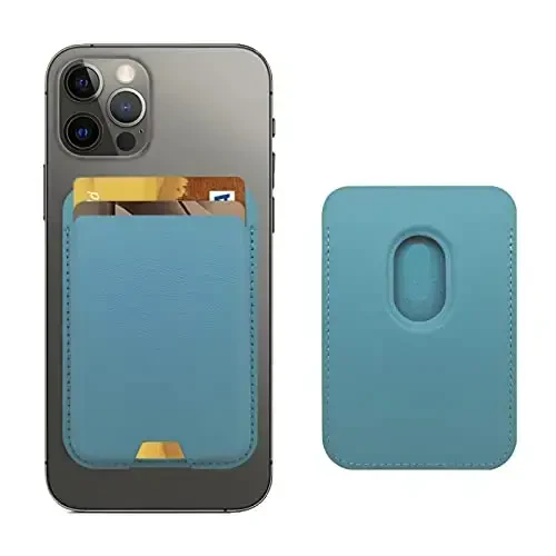 iLodn Magnetic Wallet Compatible with MagSafe for iPhone 17 16 15 14 13 12 Pro Max Air Plus Model, Mag 3 Safe Card Holder Stick on Accessories for Apple Cell Phone & Case, Light Blue - 1