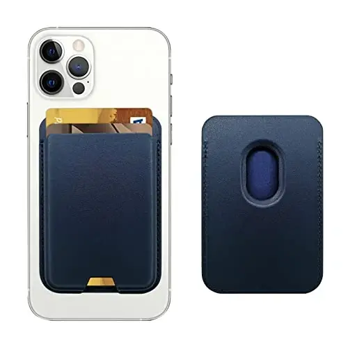 iLodn Magnetic Wallet Compatible with MagSafe for iPhone 17 16 15 14 13 12 Pro Max Air Plus Model, Mag 3 Safe Card Holder Stick on Accessories for Cell Phone & Case, Cyaneous - 1