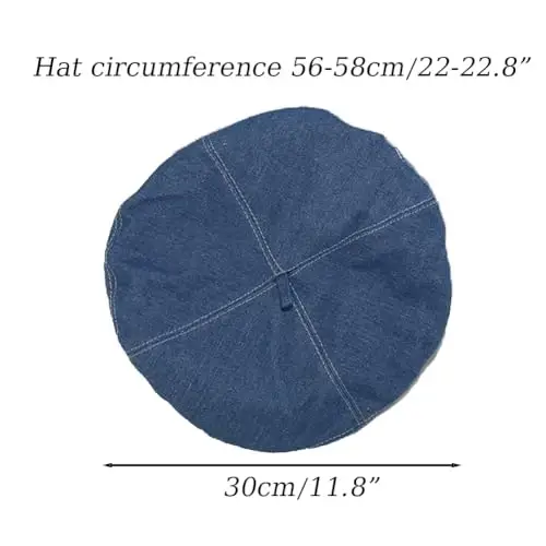 ILUFAM Denim Beret Hat for Women French Style Artist Hat Casual Beanie Cap - 6
