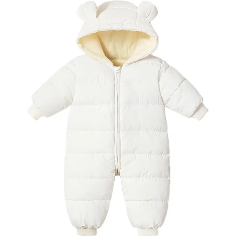 Ilyboz Infant Toddler Snowsuit Cute Baby Bear Suit Newborn Winter Coat Warm Hooded Jumpsuit for Boys Girls - 1