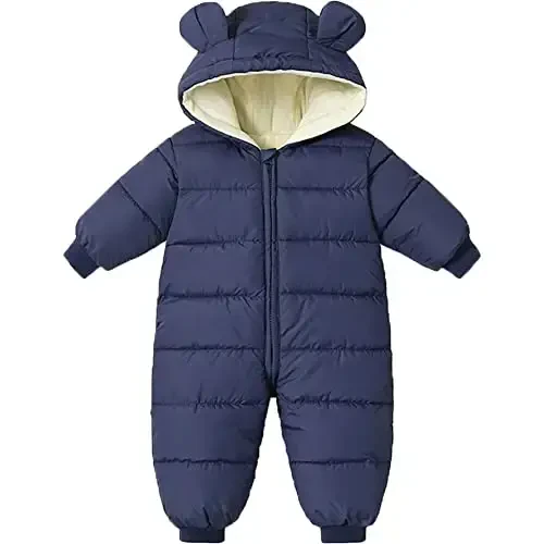 Ilyboz Infant Toddler Snowsuit Cute Baby Bear Suit Newborn Winter Coat Warm Hooded Jumpsuit for Boys Girls 
