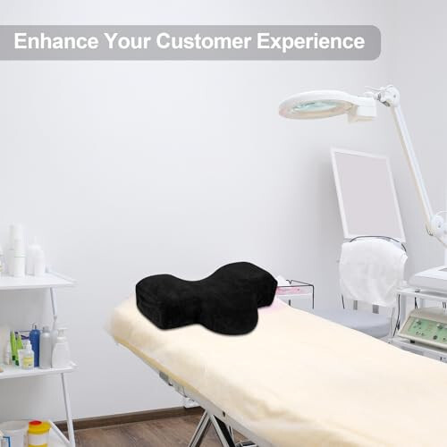 IMENE Lash Pillow for Lash Extensions- Memory Foam Lash Pillow with Neck and Back Support, Ergonomic lash Bed Pillow with Velvet Pillowcase and Lash Organizer Pockets （Black） - 5