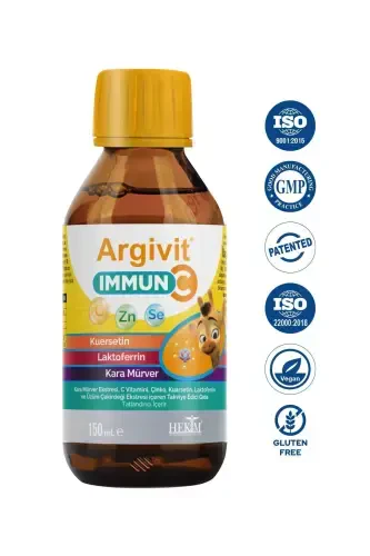 Immunitetni qo'llab-quvvatlaydigan oziq-ovqat qo'shimchasi, tarkibida S vitamini, qora qarag'ay ekstrakti, rux, kvertsetin, laktoferrin bor - ARGIVIT (1)