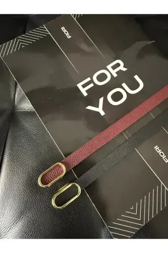 Import Oval Oltin Tokali Ince Kamar, Shim Kamari, Ko'ylak Kamari, Kurtka Kamari-Qora - 4