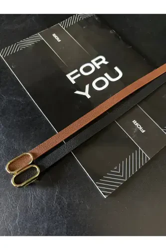 Import Oval Oltin Tokali Ingichka Kamar, Shim Kamari, Ko'ylak Kamari, Kurtka Kamari-Qora - FIORI (1)