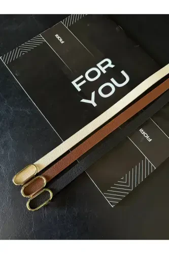 Imported Oval Gold Buckle Skinny Belt, Pants Belt, Shirt Belt, Jacket Belt-Black - Modazone (1)