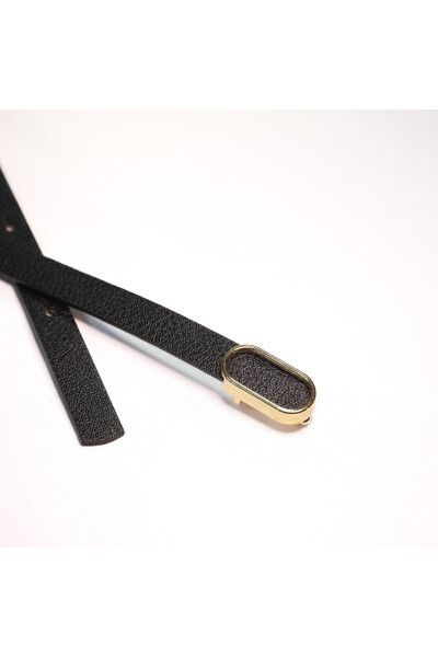 Imported Oval Gold Buckle Thin Belt, Trouser Belt, Shirt Belt, Jacket Belt - 7