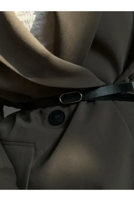 Imported Oval Gold Buckle Thin Belt, Trouser Belt, Shirt Belt, Jacket Belt - 2