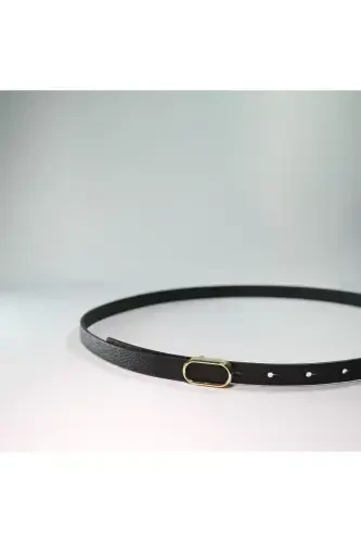 Imported Oval Gold Buckle Thin Belt, Trouser Belt, Shirt Belt, Jacket Belt - 7