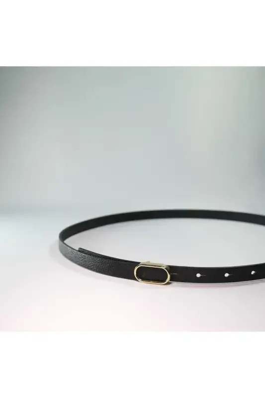 Imported Oval Gold Buckle Thin Belt, Trouser Belt, Shirt Belt, Jacket Belt - 7