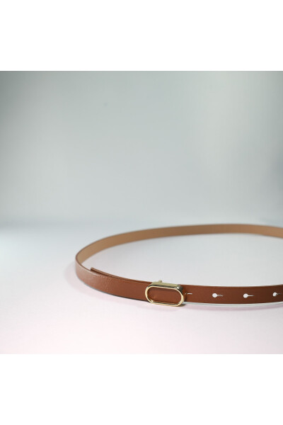 Imported Oval Gold Buckle Thin Belt, Trouser Belt, Shirt Belt, Jacket Belt - 6