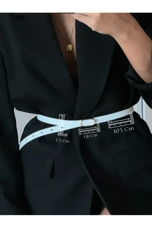 Imported Oval Gold Buckle Thin Belt, Trousers Belt, Shirt Belt, Jacket Belt - 1