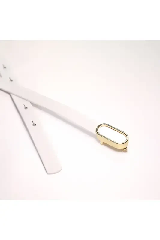 Imported Oval Gold Buckle Thin Belt, Trousers Belt, Shirt Belt, Jacket Belt - 7