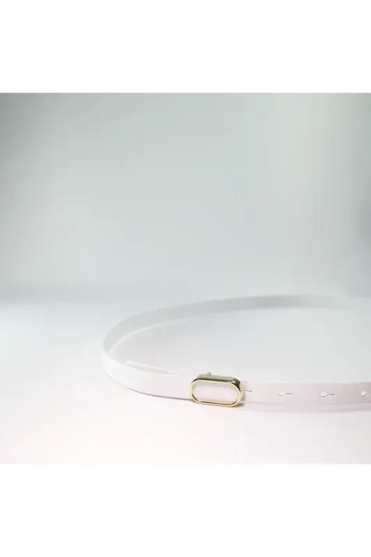 Imported Oval Gold Buckle Thin Belt, Trousers Belt, Shirt Belt, Jacket Belt - 8