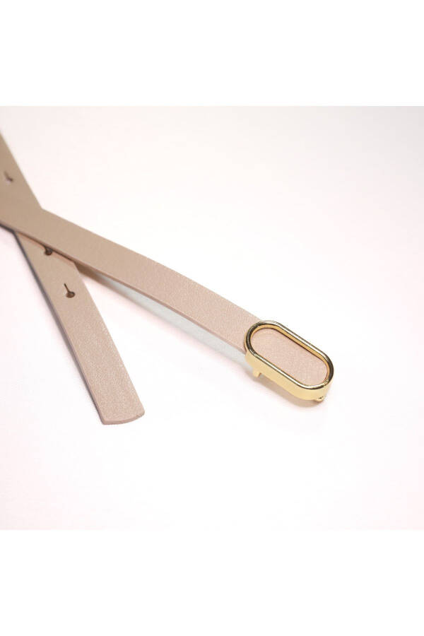 Imported Oval Gold Buckle Thin Belt, Trousers Belt, Shirt Belt, Jacket Belt - 7