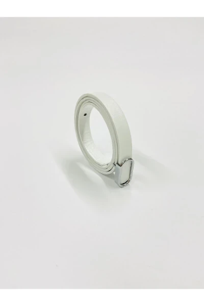 Imported Oval Silver Buckle Slim Belt, Trousers Belt, Shirt Belt, Jacket Belt - FIORI