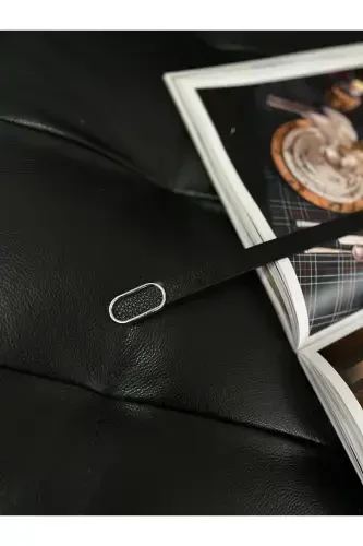 Imported Oval Silver Buckle Thin Belt, Trousers Belt, Shirt Belt, Jacket Belt - 4