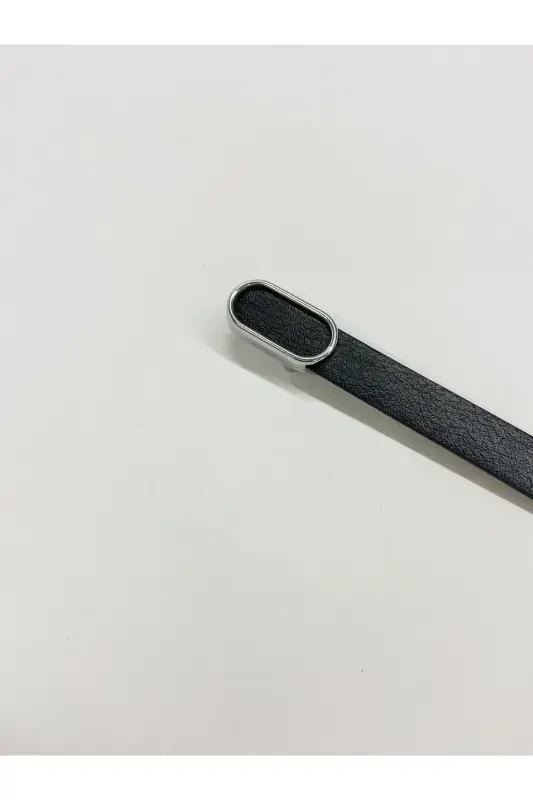 Imported Oval Silver Buckle Thin Belt, Trousers Belt, Shirt Belt, Jacket Belt - 6