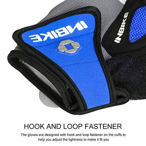 INBIKE 5mm Gel Pad Half Finger Bike Bicycle Cycling Gloves Blue Large - 6