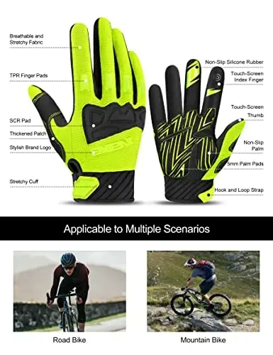 INBIKE erkaklar uchun tog' velosiped qo'lqoplari, bo'g'in himoyasi, yostiqli erkaklar velosiped qo'lqoplari, MTB Motokross poygasi Dirtbike uchun nafas oladigan - INBIKE (1)