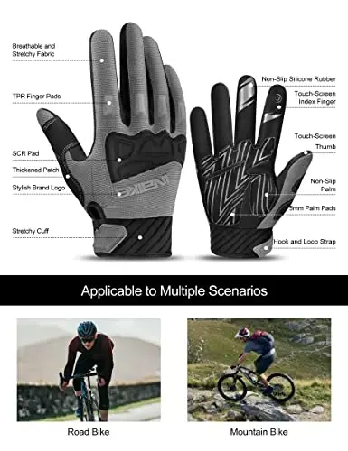 INBIKE Mountain Bike Gloves for Men Knuckle Guard Padded Men's Cycling Gloves Breathable for MTB Motocross Racing Dirtbike - 2