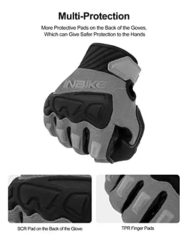 INBIKE Mountain Bike Gloves for Men Knuckle Guard Padded Men's Cycling Gloves Breathable for MTB Motocross Racing Dirtbike - 3