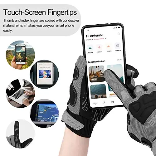 INBIKE Mountain Bike Gloves for Men Knuckle Guard Padded Men's Cycling Gloves Breathable for MTB Motocross Racing Dirtbike - 5