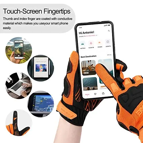 INBIKE Mountain Bike Gloves for Men Knuckle Guard Padded Men's Cycling Gloves Breathable for MTB Motocross Racing Dirtbike - 5
