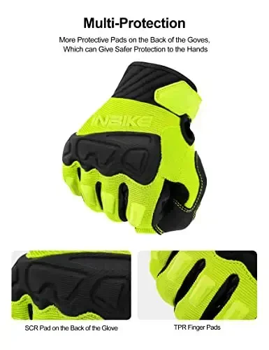 INBIKE Mountain Bike Gloves for Men Knuckle Guard Padded Men's Cycling Gloves Breathable for MTB Motocross Racing Dirtbike - 3