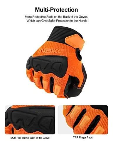 INBIKE Mountain Bike Gloves for Men Knuckle Guard Padded Men's Cycling Gloves Breathable for MTB Motocross Racing Dirtbike - 3