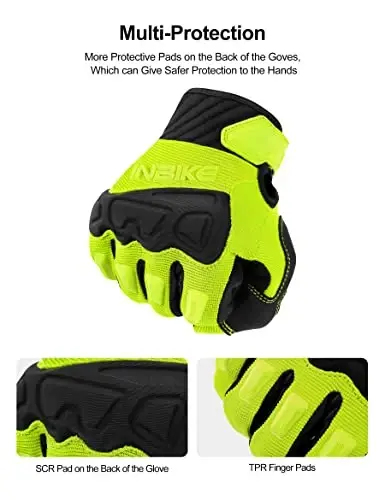 INBIKE Mountain Bike Gloves for Men Knuckle Guard Padded Men's Cycling Gloves Breathable for MTB Motocross Racing Dirtbike - 3