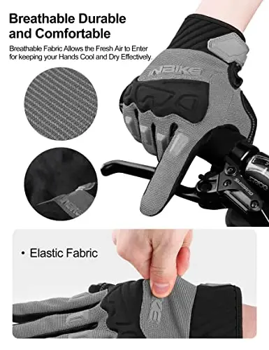 INBIKE Mountain Bike Gloves for Men Knuckle Guard Padded Men's Cycling Gloves Breathable for MTB Motocross Racing Dirtbike - 4