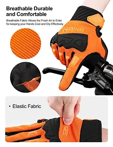 INBIKE Mountain Bike Gloves for Men Knuckle Guard Padded Men's Cycling Gloves Breathable for MTB Motocross Racing Dirtbike - 4