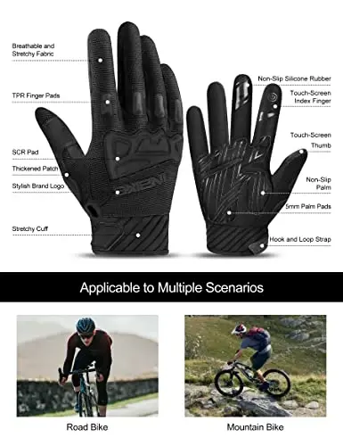 INBIKE Mountain Bike Gloves for Men Knuckle Guard Padded Men's Cycling Gloves Breathable for MTB Motocross Racing Dirtbike - 2