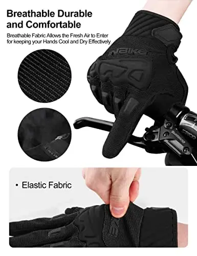 INBIKE Mountain Bike Gloves for Men Knuckle Guard Padded Men's Cycling Gloves Breathable for MTB Motocross Racing Dirtbike - 4