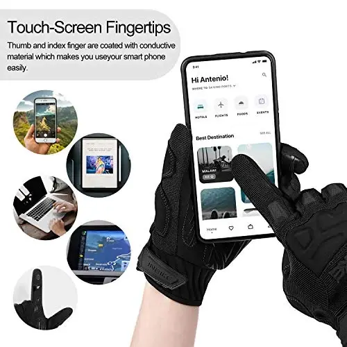 INBIKE Mountain Bike Gloves for Men Knuckle Guard Padded Men's Cycling Gloves Breathable for MTB Motocross Racing Dirtbike - 5