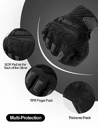 INBIKE Mountain Bike Gloves for Men Knuckle Guard Padded Cycling Gloves | 5mm Shock-Absorbing Palm Padding, MTB, Motocross, Road Cycling, Dirt Biking, Touchscreen Fingers, Anti-Slip Palm - 3