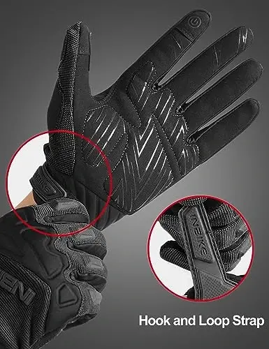 INBIKE Mountain Bike Gloves for Men Knuckle Guard Padded Cycling Gloves | 5mm Shock-Absorbing Palm Padding, MTB, Motocross, Road Cycling, Dirt Biking, Touchscreen Fingers, Anti-Slip Palm - 5