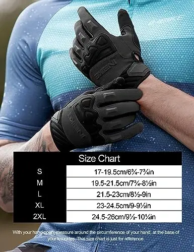 INBIKE Mountain Bike Gloves for Men Knuckle Guard Padded Cycling Gloves | 5mm Shock-Absorbing Palm Padding, MTB, Motocross, Road Cycling, Dirt Biking, Touchscreen Fingers, Anti-Slip Palm - 6