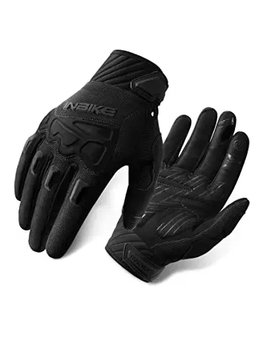 INBIKE Mountain Bike Gloves for Men Knuckle Guard Padded Cycling Gloves | 5mm Shock-Absorbing Palm Padding, MTB, Motocross, Road Cycling, Dirt Biking, Touchscreen Fingers, Anti-Slip Palm - INBIKE