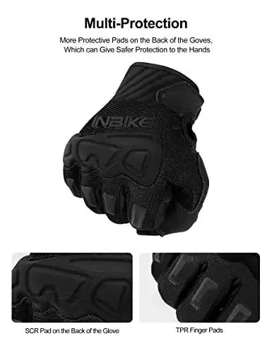INBIKE Mountain Bike Gloves for Men Knuckle Guard Padded Men's Cycling Gloves Breathable for MTB Motocross Racing Dirtbike - 3