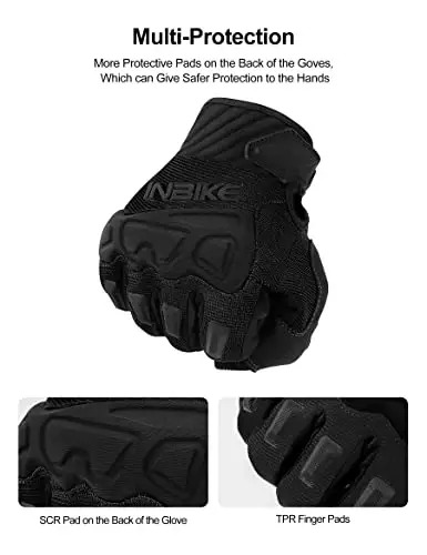 INBIKE Mountain Bike Gloves for Men Knuckle Guard Padded Men's Cycling Gloves Breathable for MTB Motocross Racing Dirtbike - 3